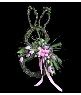 Pink Easter Rabbit Wreath